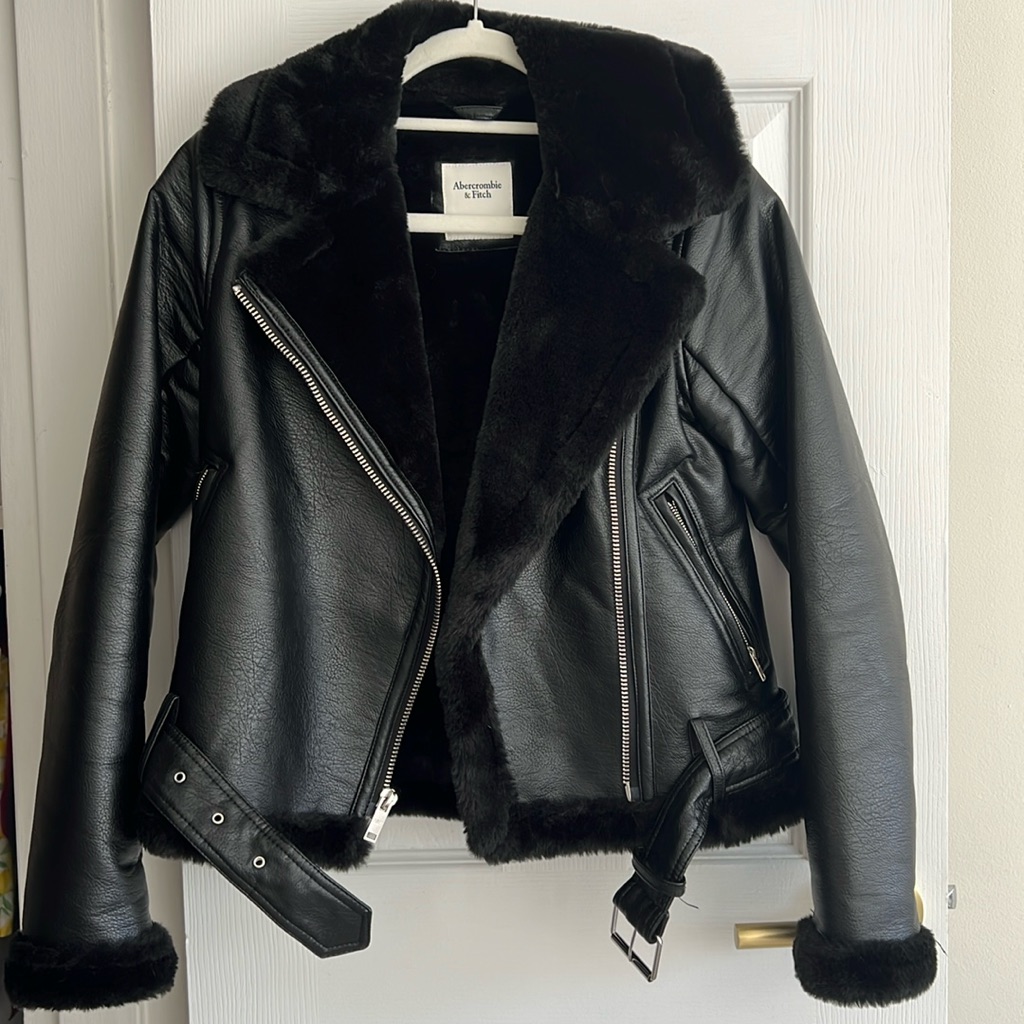 Abercrombie  Fitch Vegan Leather Aviator Jacket